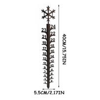 Sniego kritulių matuoklis 24cm Sniego matuoklis Rankų darbo metalinis kiemo sniego matavimo strypas Sodo kuoliukai Žieminis sniego matavimo strypas Lauko kiemo dekoras black