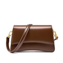 Natūralios odos pečių krepšiai moterims Baguette Crossbody odinis krepšys Aukščiausios kokybės pažastims Naujas brown