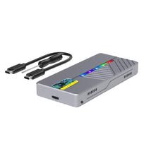 Išmanusis ekranas M.2 NVMe/SATA SSD dėklo dėžutė USB3.2 10Gbps palaikymas 4TB aliuminio lydinio kietojo disko korpuso korpusas gray