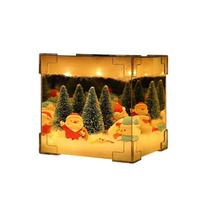 Christmas DIY Magic Cube Decoration LED Handmade Luminous Desktop Crafts Material Package Christmas Santa Claus Ornaments Decor black