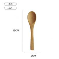 5Pcs Ice Cream Spoon Mini Easy Clean Wear-resistant Natural bamboo Wooden  Honey Children's Spoon Yogurt Spoon for Kitchen brown