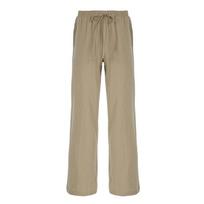Casual Basic White Pants Women Baggy Low Waist Straight Trousers Solid Color Thin Linen Wide Leg Pantalones Ladies Spring Summer Trouser S chaki