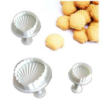 3pcs Shell Fondant Embossing Mold Plastic Spring Cookie Mould 3d Biscuit Mould Baking Tool ARI