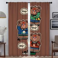 Bear Curtains for Living Room Curtain Blackout Curtains 2 Pieces Halloween Decoration Shades Tulle for Bedroom Partition Kitchen W50xH70cmx2pcs-CL