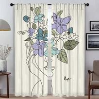 Simple Style Girl Shades Blackout Curtain for Room 2 Panel Modern Living Room Curtains Halloween Decoration Tulle for Bedroom W50xH70cmx2pcs-CL