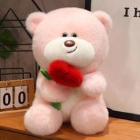 25/35/45CM Cute Chocolates Bear Plush Toys Rose Bear Plushie Pillow Stuffed Soft Cartoon Dolls for Kids Girls Lover Gifts 25cm rožinė