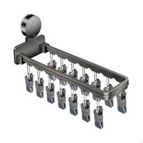 Drying Rack Laundry Hanger with 14 Clips Sturdy Easy to Clean Wall Mounted Clip gray