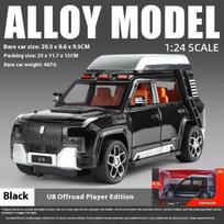 1/24 mastelio BYD U8 bekelės nuotykių replika žaislinis automobilis su atgaline spyruokline pavara vaikams, lauko pramogoms ir kolekcionuojama miniatiūra juoda