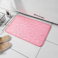 Floor Mat 1PCS Household Pebble Embossed Doorway Carpet Doormat Toilet Absorbent Foot Mat Bathroom Non-slip Floor Mat 40X60CM rožinė