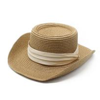 Sunscreen Summer Shade French Flat Top Straw Hat Black Belt Women'S Triple Fold With Seaside Beach Top Hat Sunscreen Woven M（56-58cm） chaki