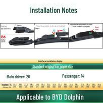 BYD Dolphin/Seal/Seagull Car Wiper Blade: Universal Silent Boneless Rubber Strip
