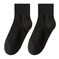 1 Pair Women Cotton Socks Mid-tube No Odor Thin Solid Color High Elasticity Anti-slip Sweat-absorption Anti-shrink Sports Four S juoda