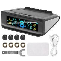 Smart Car TPMS Car Safety Tire Pressure Alarm System Wireless Solar Power Tire Pressure Monitoring System Digital Display