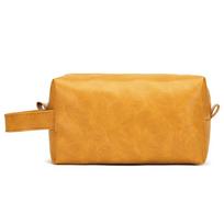 Retro Oil Wax Leather Toilet Bag Large Capacity Cosmetic Bag Unisex Storage Bag