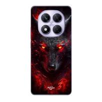 Coque Xiaomi Redmi Note 14 Pro 5G Loup noir feu rouge Maniacase juoda