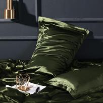 Grynos spalvos dvipusis Mulberry Silk Beauty pagalvės užvalkalas 48x74cm【Single Pack】 armijos žalia spalva