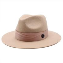 Woolen Fashion Jazz Hat Men'S And Women'S Top Hat Felt Hat Street Shooting Trendy Match M（56-58cm） smėlis