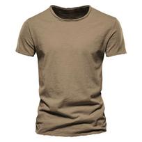 Summer Solid Color Short-sleeved Men's Slim Korean Fashion Casual Men's T-shirt XS kupranugaris