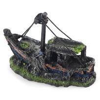 Resin Aquarium Artificial High Simulation Shipwreck Decoration Hide House Fish Tank Landscape