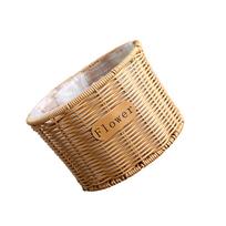 Woven er Basket Rattan Braided Succulent Storage Garden Plant Pot Manual Fruit Organizer Wedding Party Ornaments beige