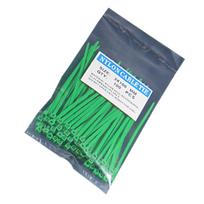 Pack of 100 Nylon Cable Ties Wraps Reusable Heavy Duty Fastening Ring Solid Color Straps Supplies for Household Office žalia