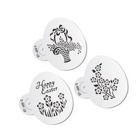 4pcs Cookie Stencils Set Easter Fondant Cake Decoration Mold PET Cupcake Template Party Bakeware no.01