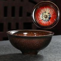 Japoniško stiliaus rankų darbo akmens masės arbatos puodelio krosnis, pakeičiama juoda, mažas puodelis Puer arbatos dubuo senovinis meditacijos puodelis Kung Fu teaset brown