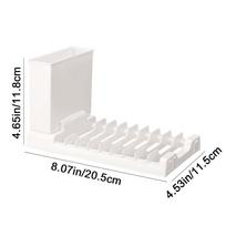 Plastic Foldable Dish Drying Rack Large Capacity Space-Saving Utensils Drainer Racks 2 IN 1 Cutlery Holder Kitchen white