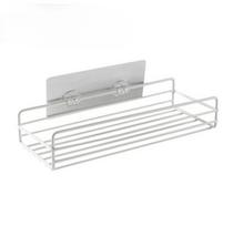 Shower Wall Shelf Punch Free Shower Shelf Black White Storage Suction Basket Storage Rack Kitchen Bathroom Accessories MJ