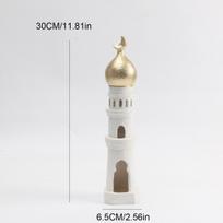 1 PC Ramadan Muslim Kaaba Dome Mosque Islamic Desktop Ornament Table Car Decor Crafts Gifts Candlestick