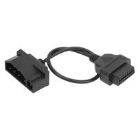 40cm15.7in 7?Pin OBD1 to OBD2 OBDII 16?Pin Diagnostic Scanner Adapter Cable Fit for Ford gray