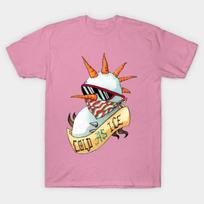 T Shirt Women Cold As Ice Snowman Harajuku Print Kawaii Tshirt Summer Short Sleeve Female T-Shirt Top Tee S rožinė