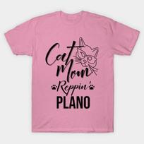 T Shirt Women Cat Mom Reppin Plano Harajuku Print Kawaii Tshirt Summer Short Sleeve Female T-Shirt Top Tee S rožinė