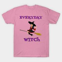 T Shirt Women Everyday Witch Happy Halloween Wiccan Mystery Magi Harajuku Print Kawaii Tshirt Summer Short Sleeve Female T-Shirt Top Tee S rožinė