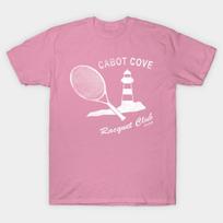 T Shirt Women Cabot Cove Racquet Club Distressed Harajuku Print Kawaii Tshirt Summer Short Sleeve Female T-Shirt Top Tee S rožinė