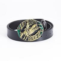 Alloy Belt Bullfighting Western Denim Belt Rodeo Smooth Buckle Belt 90cm