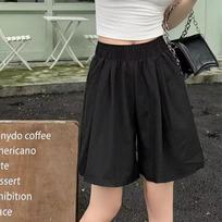 Summer Thin Loose High Waist Casual Day Lazy Style Five Quarter Pants Wear Wide Leg Pants M juoda