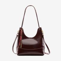 Large capacity Tote Bag Oil wax leather retro commuter commuter bag bordinė