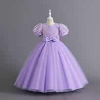 Mergaičių gimtadienio princesės tinklelio suknelė vakarėliams ir pasirodymams 140 cm rožinė