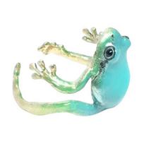Tree Frog Ring Good Detail Realistic Animal Smooth Polished Adjustable Open Ring Novelty Knuckle Ring Party Daily Lady Finger Jewelry mėlyna