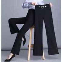 Plaid Office Straight Cropped Pants Women Casual Baggy Pant High Waist Formal Wide Leg Ninth Trousers Big Size XXXXL juoda