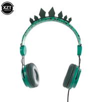 Dinozaurų laidinės ausinės su mikrofonu berniukui sūnui muzika stereo ausinės kompiuteris mobilusis telefonas žaidėjui nešiojamas kompiuteris laisvų rankų įranga vaikams dovana žalia