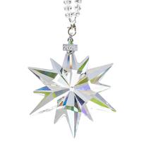 Crystal Snowflake Suncatcher Decorative Crystal Snowflake Star Pendant Suncatcher One Size white