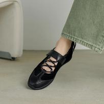 Krazing Pot Scow Skin Nubuck Spring Summer Size 40 Loafers Thick Med Heels  Women Round Toe Leisure Summer Sneakers 35 juoda