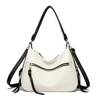 Lazy Style One shoulder Crossbody Bag for Mother High end Color Matching Crescent Motorcycle Bag