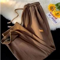 Summer Lazy Style Pleated Loose Fit Large Size Slim Straight Trousers M ruda