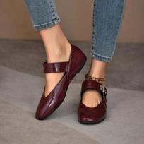 New Spring Designer Leopard Women Ballet Shoes Casual Round Toe Flats Dancing Party Prom Shoes mary jane shoes  shoes for women 37 vyno raudonos spalvos