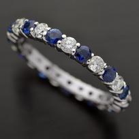 Hecheng Fashionable Ladies' Blue Zircon Pave Ring - European & American Style Jewelry. Size 7 platina