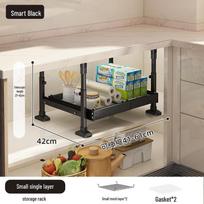 Under-Sink Kitchen Cabinet Storage Rack with Drawer and Tiered Basket gray