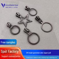 European & American Resin Metal Zipper Puller with Lock for Jacket Front Placket Standard Plating